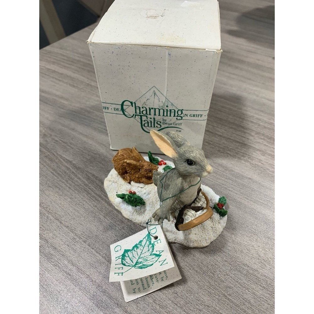 Charming Tails Dean Griff Binkey Snow Shoeing Figure Bunny